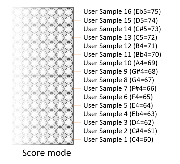 Samples in score mode